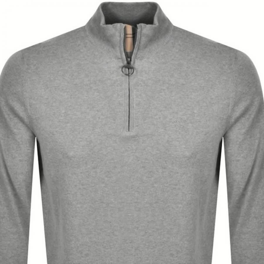 Alternative Image for ProductBarbour Half Zip Knit Jumper Grey2